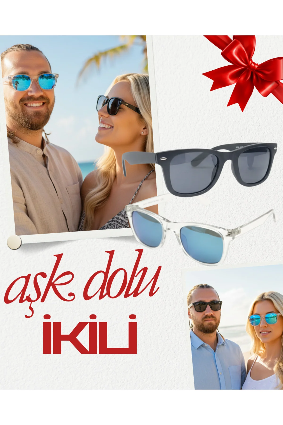 Sevgililer Gününe Özel İkili Polarize Güneş Gözlüğü