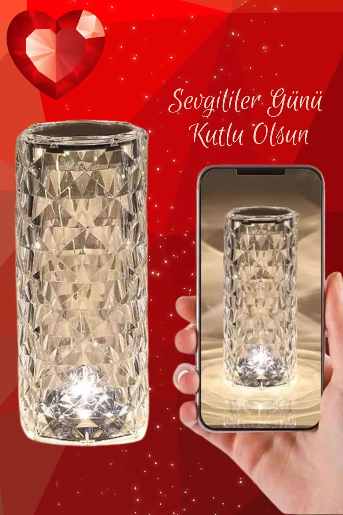 Sevgililer Gününe Özel Romantik Kristal Gece Lambası Sevgiliye Hediye Sevgililer Gününe Özel Romantik Kristal Gece Lambası Sevgiliye Hediye