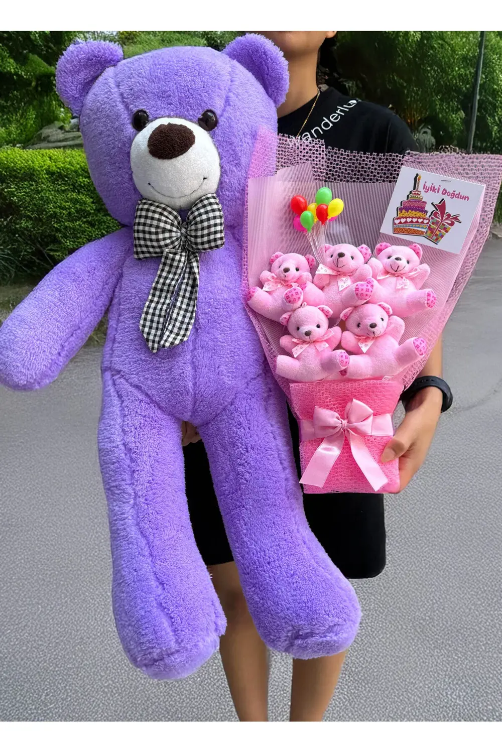 Sevgiliye Doğum Günü Hediyesi - Dogumgunu Ayıcık Buketi ve Büyük