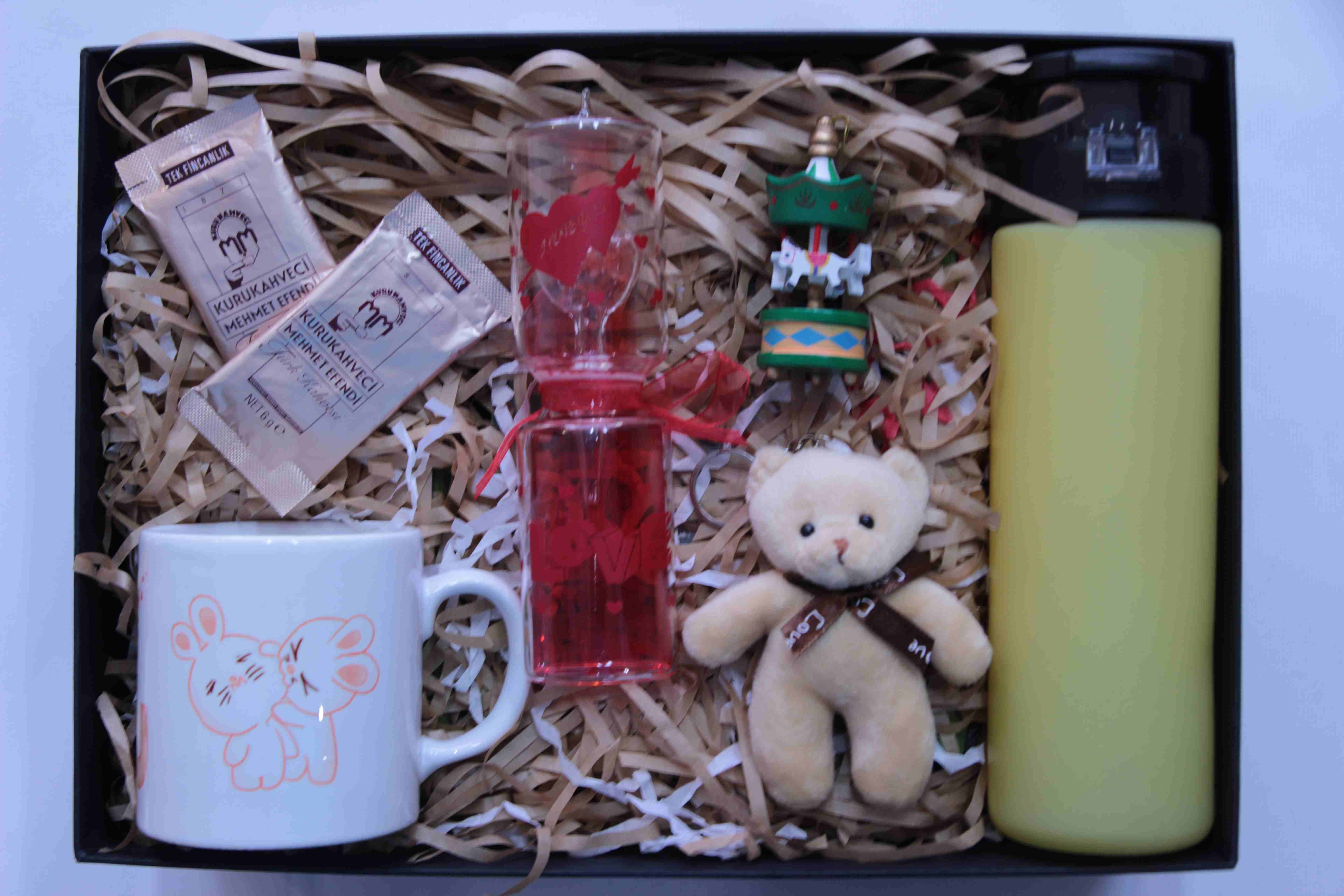 Home Sevgiliye Hediye Termos Aşk Ölçer Kupa Atlıkarınca Ayıcık Kahveler Hediye Kutusu