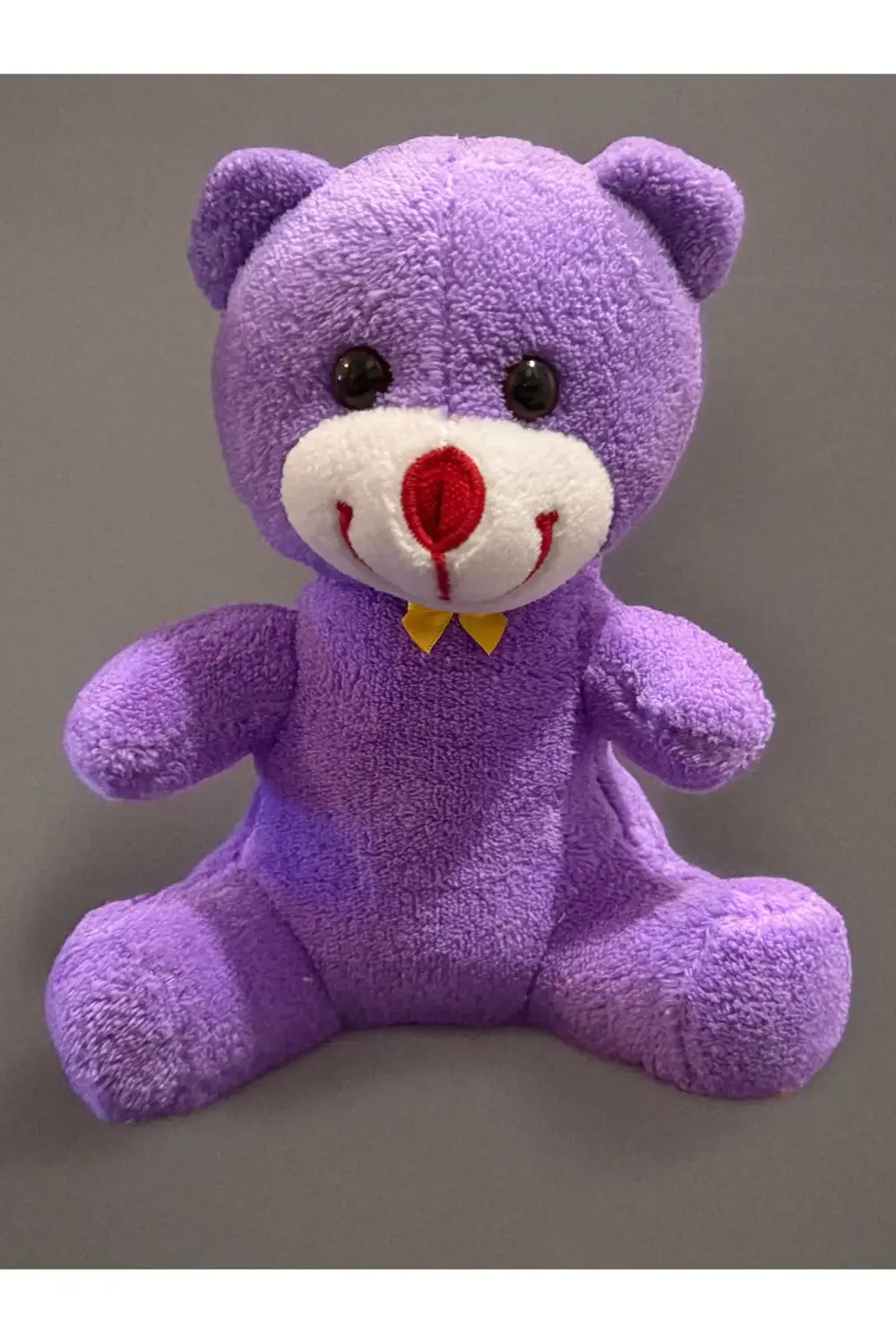 Sevgiliye Hediye 25cm Mor Ayıcık ve Hediye Kutusunda Kırmızı Gül