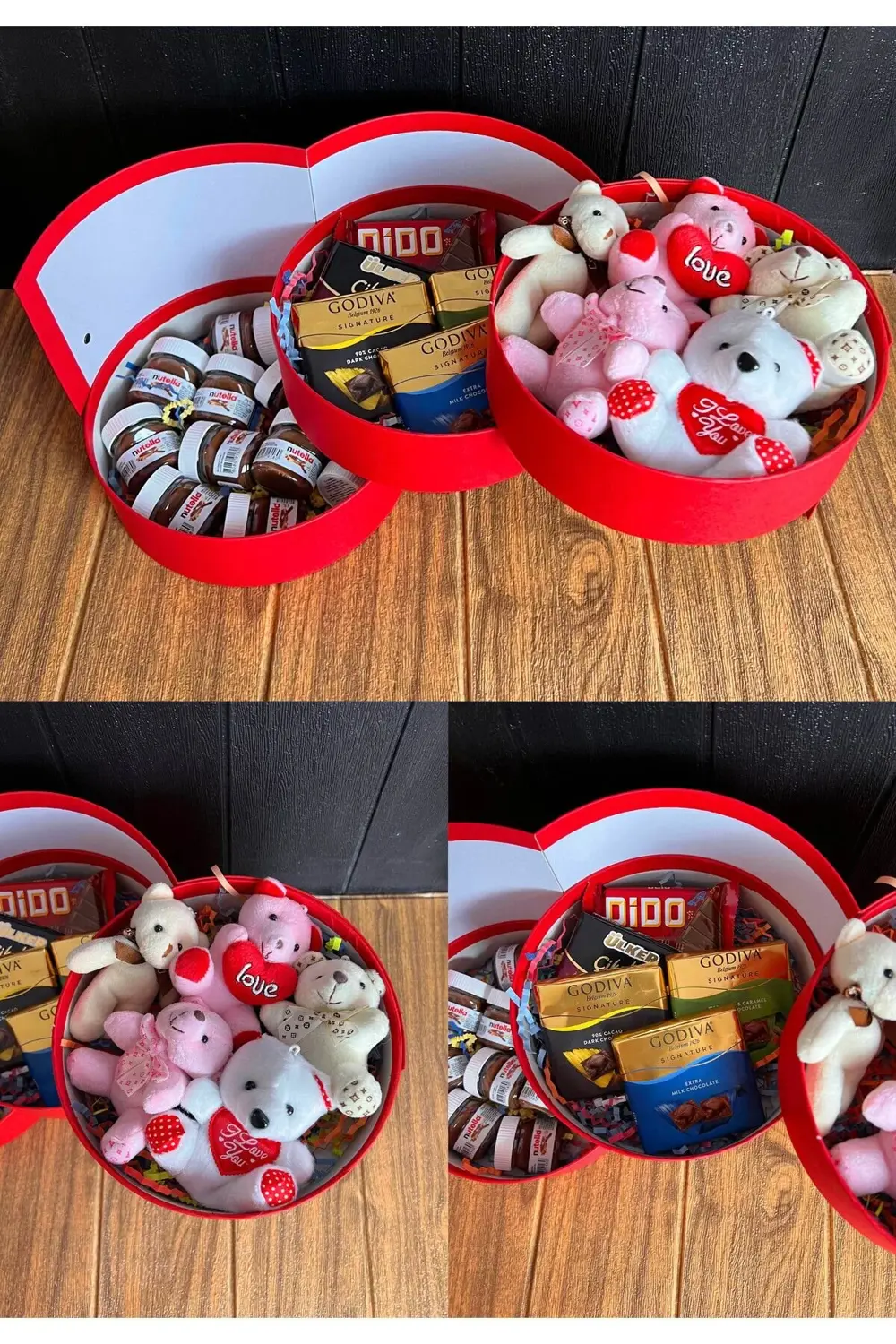 Sevgiliye Hediye 80cm Pembe Ayıcık - 3 Katlı Kutuda Bol Nutella A