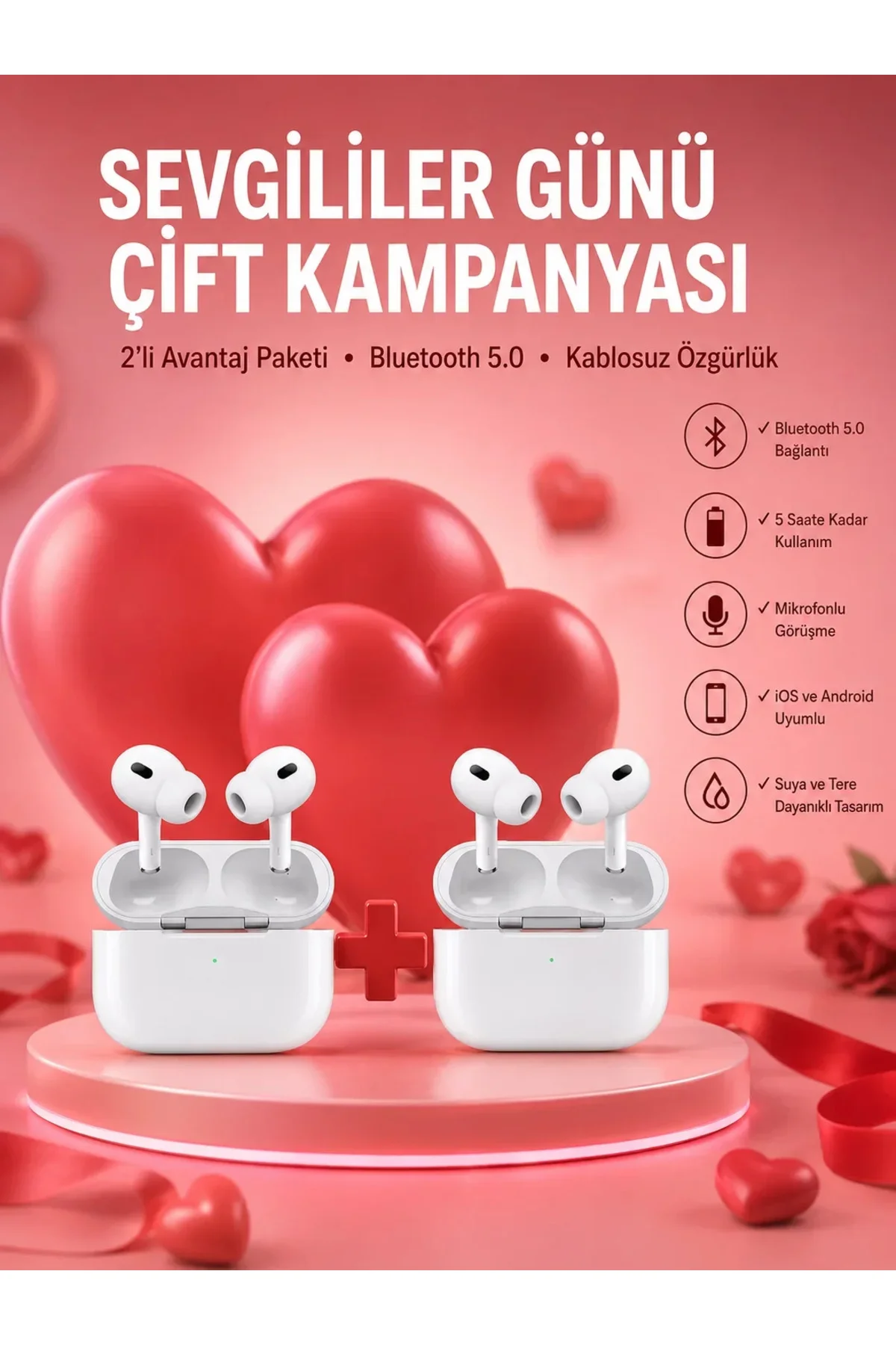 Sevgiliye Hediye Çift Kulaklığı Yeni Nesil Pro Kulaklık Sevgililer Gününe Özel Sevgiliye Hediye Çift Kulaklığı Yeni Nesil Pro Kulaklık Sevgililer Gününe Özel