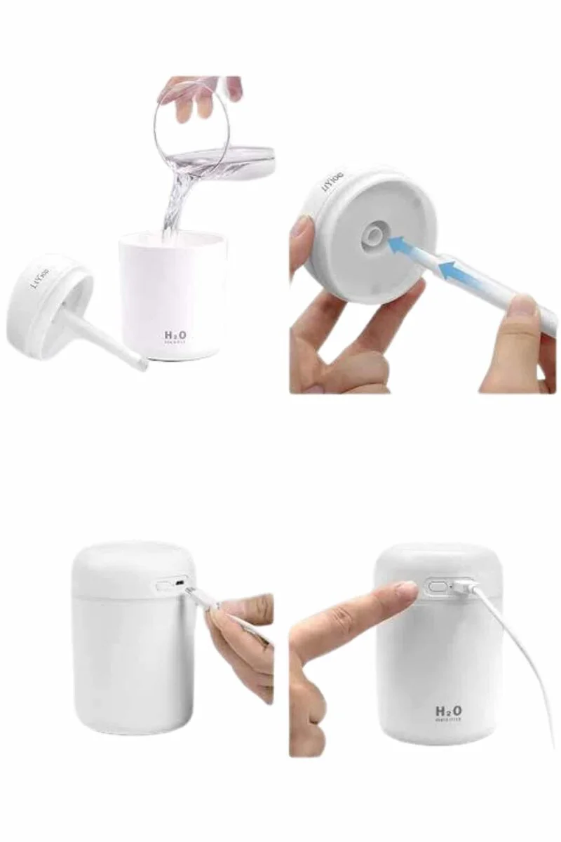 Sevgiliye Hediye LED Hava Nemlendirici - USB Şarjlı Aroma Difüzörü ve Sessiz Uyku Makinesi