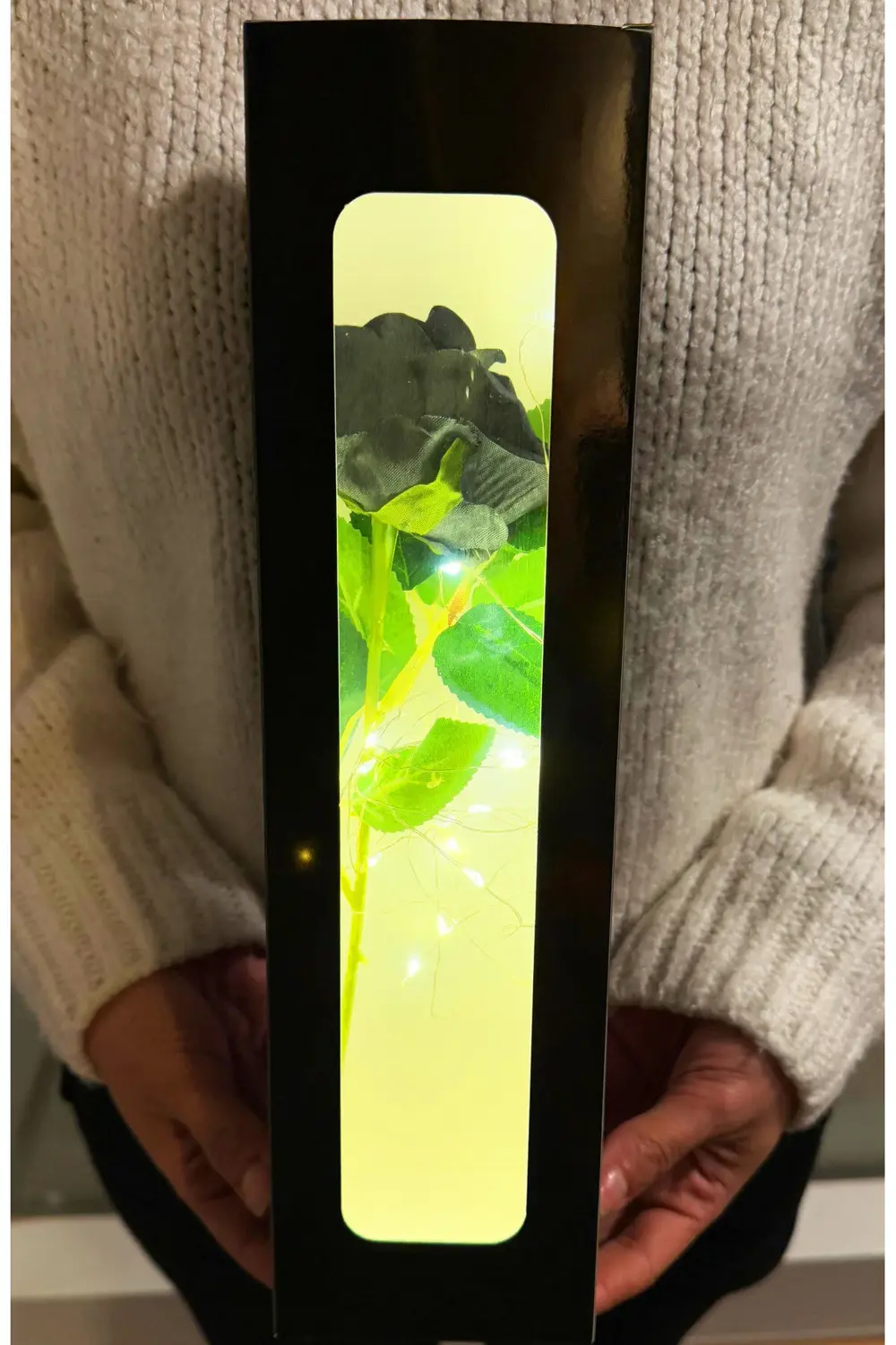 Sevgiliye Hediye Ledli Kutuda Siyah Kadife Gül Romantik Hediye Iş