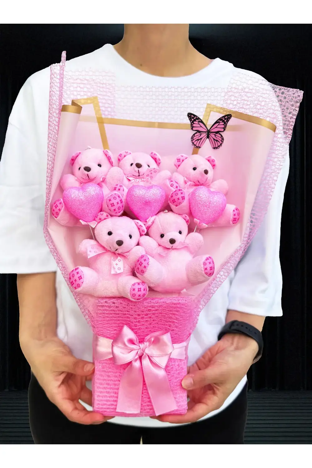 Sevgiliye Hediye - Pembe Ayıcık Buketi - Batmayan Gemi - Aşk Ölçe