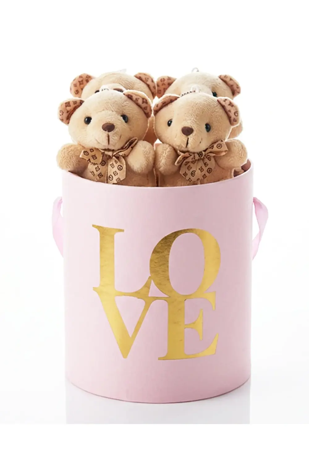 Sevgiliye Hediye Pembe Kutuda Mini Ayıcıklar - Sevgililer Günü He