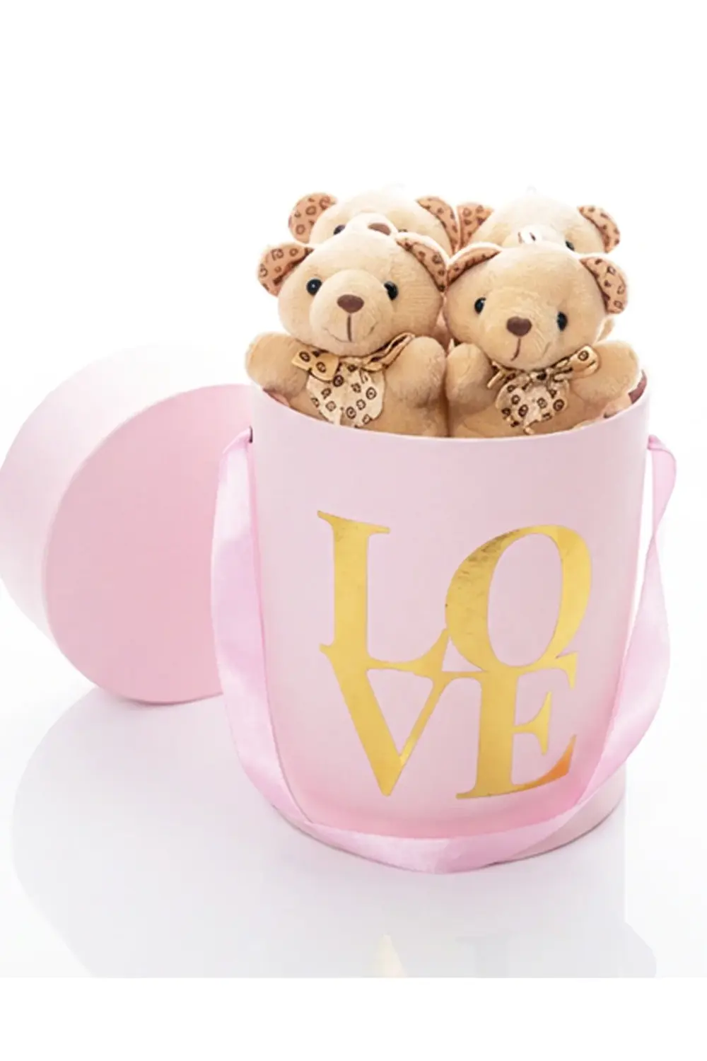 Sevgiliye Hediye Pembe Kutuda Mini Ayıcıklar - Sevgililer Günü He