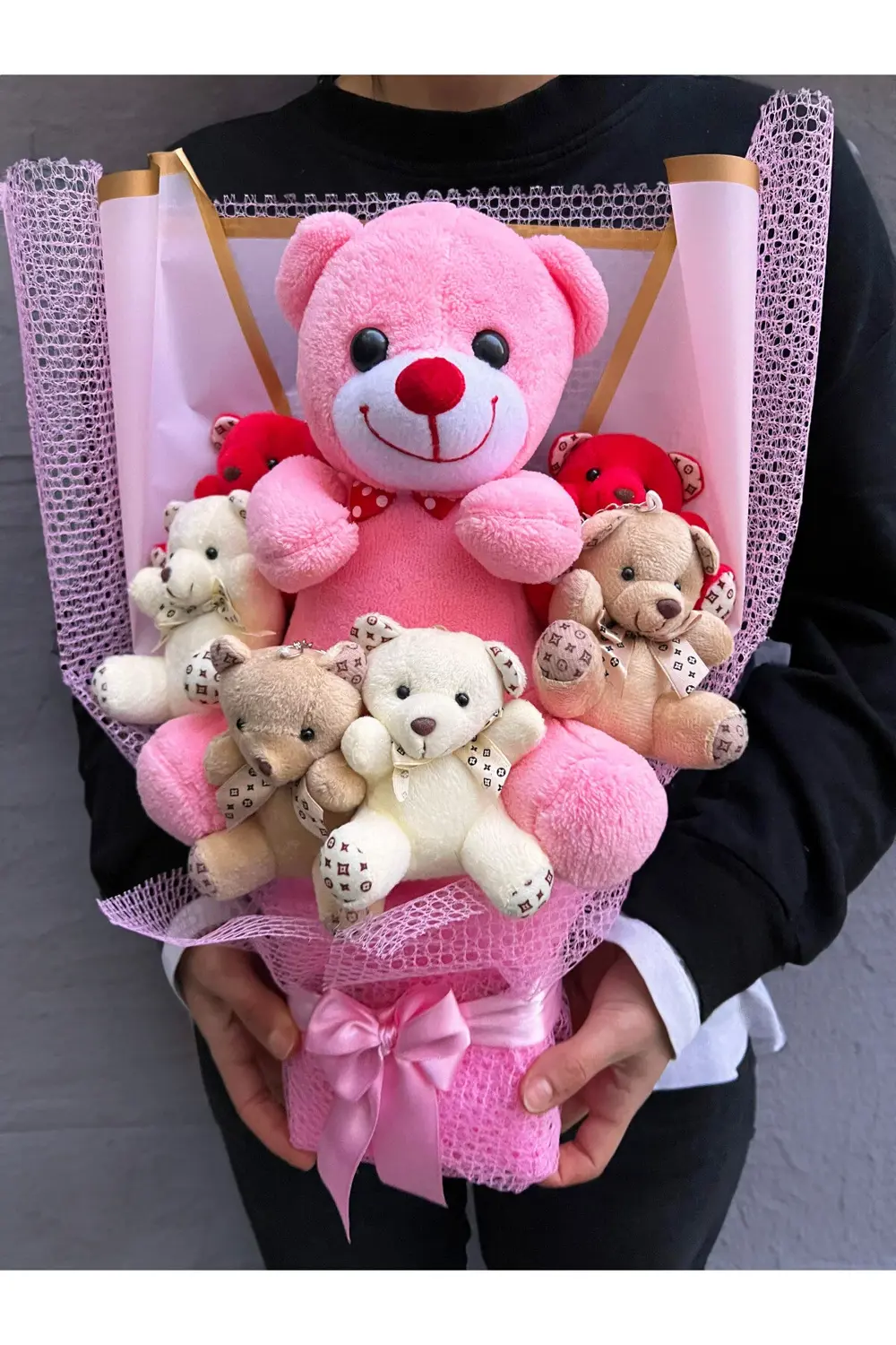 Sevgiliye Hediye Premium Ayıcık Buketi Büyük Ayıcıklı Lüx Hediye