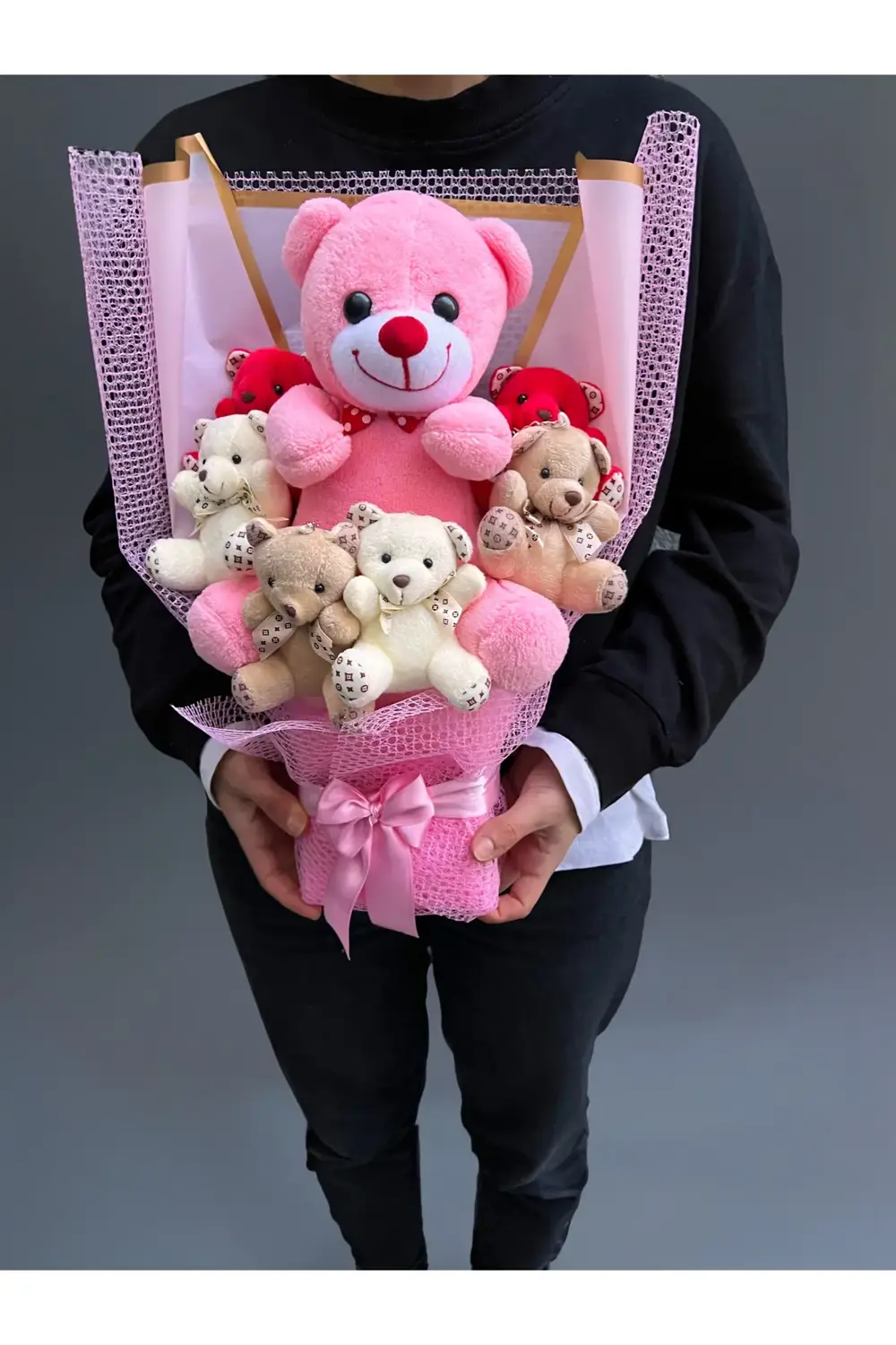 Sevgiliye Hediye Premium Ayıcık Buketi Büyük Ayıcıklı Lüx Hediye