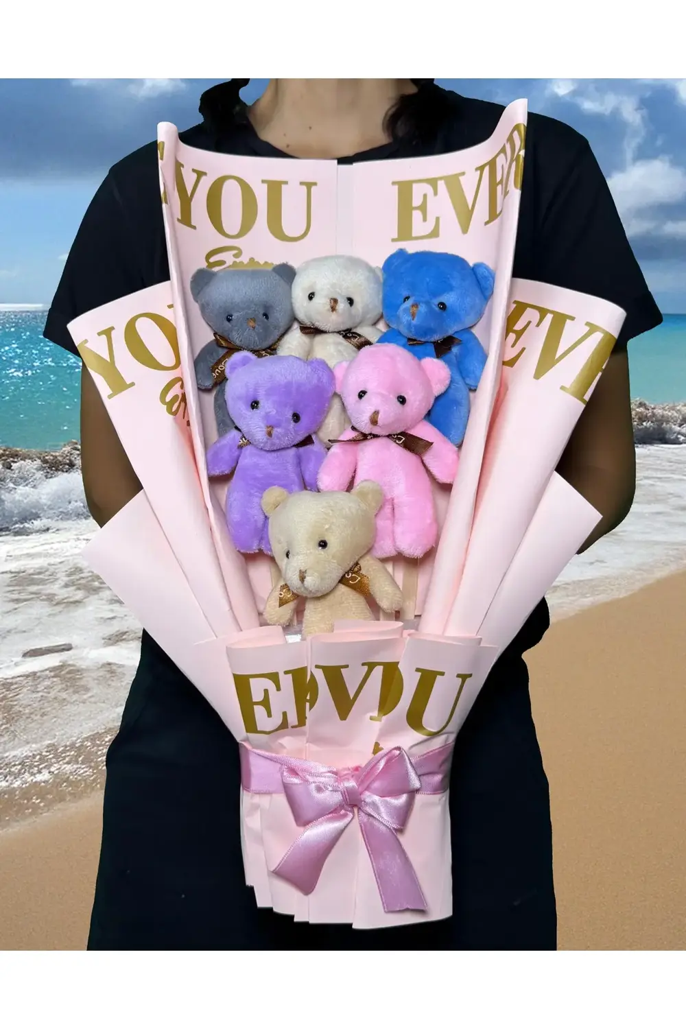 Sevgiliye Hediye - Rengarenk Ayıcıklı Ayıcık Buketi - Hediye Buke