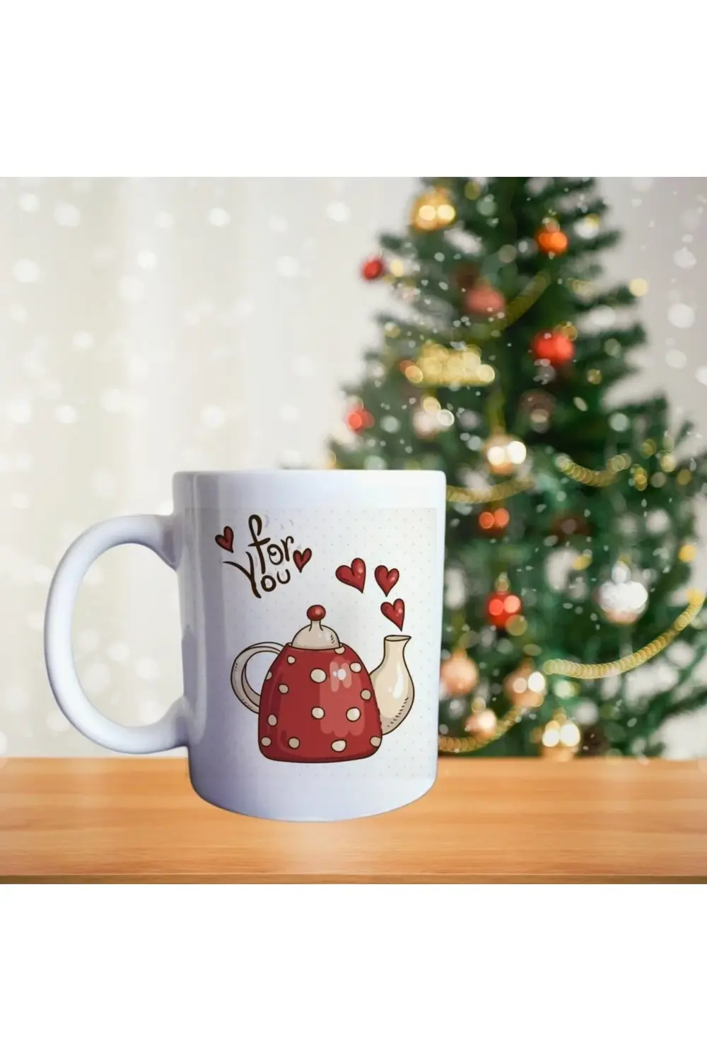 Sevgiliye kahve temalı porselen kupa