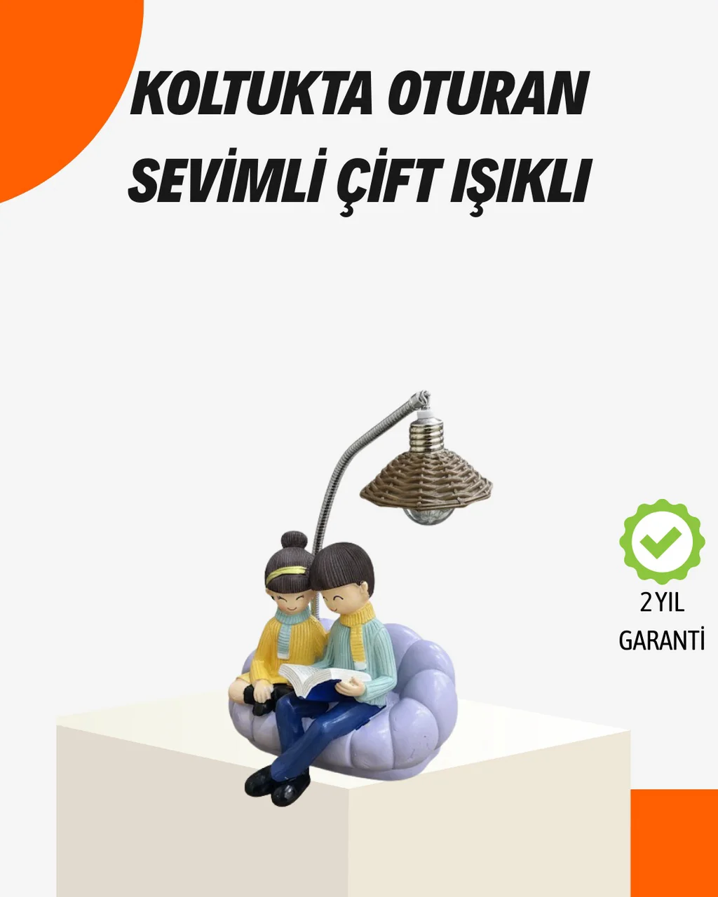 Sevgiliye Özel Çift Figürlü Led Masa Lambası Okuyan Çift Tasarım - Lisinya Diğer Fiyatı, Yorumları ve Özellikleri