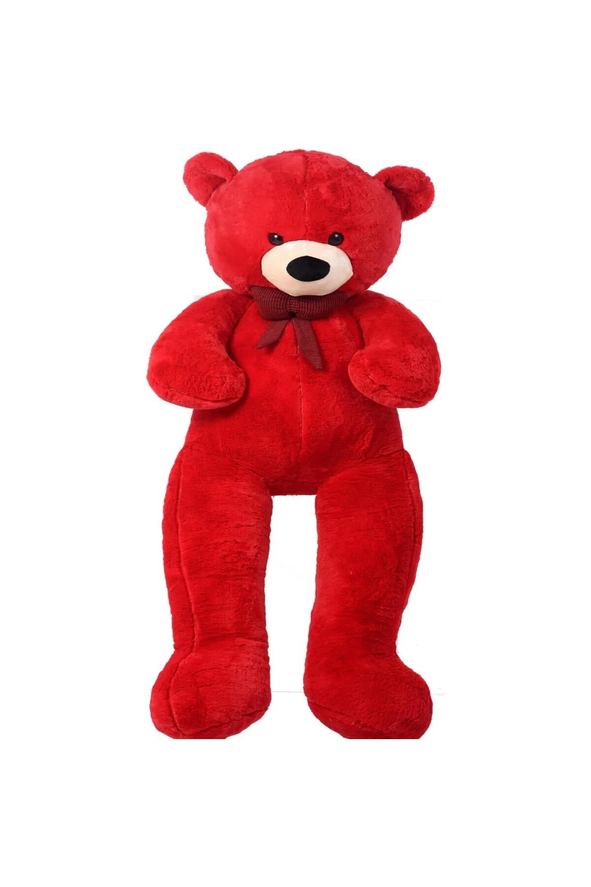 Sevgiliye Özel Hediye - 140 cm Papyonlu Peluş Ayıcık (Kırmızı)