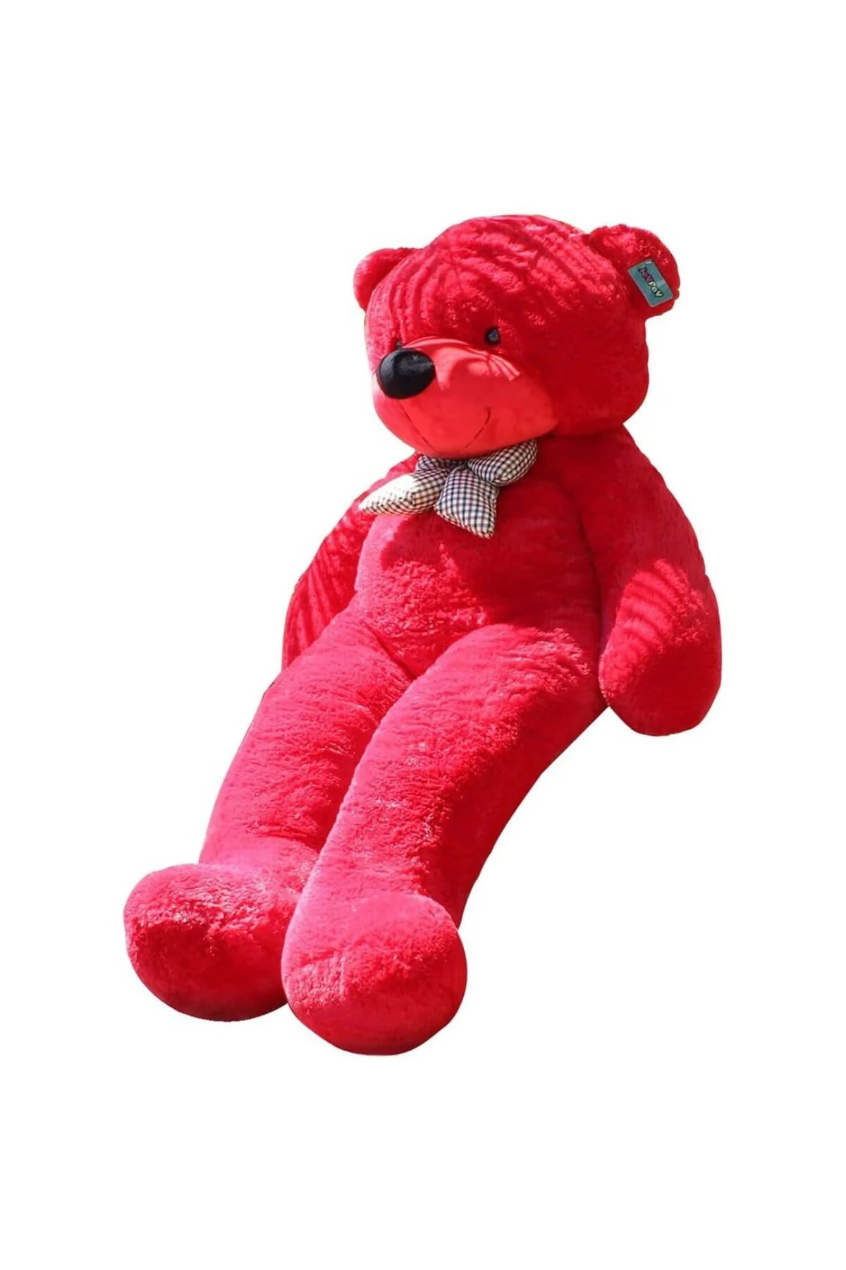Sevgiliye Özel Hediye - 140 cm Papyonlu Peluş Ayıcık (Kırmızı)