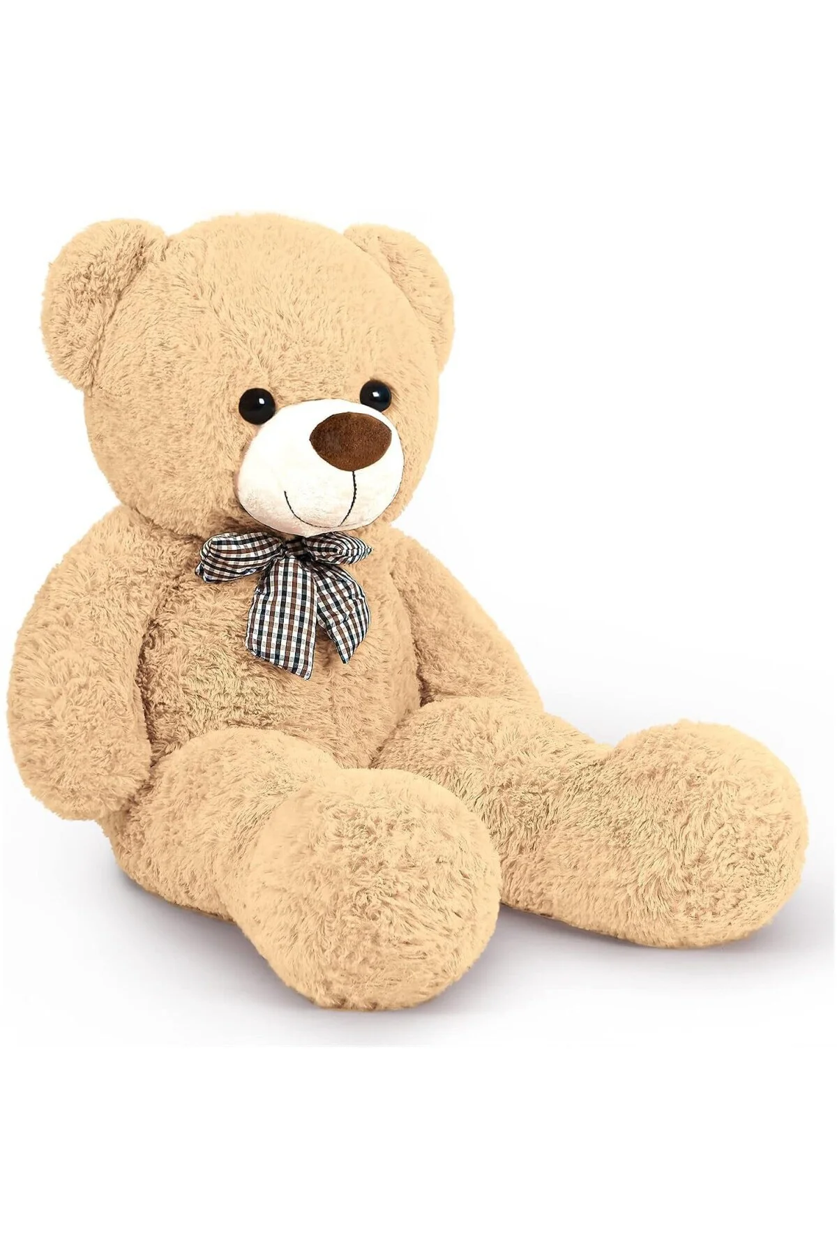 Sevgiliye Özel Hediye - 140 cm Papyonlu Peluş Ayıcık (Bej)