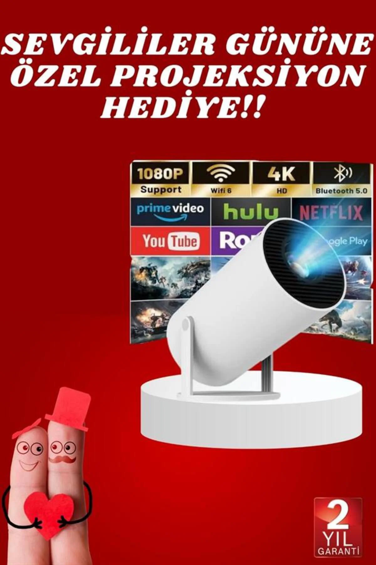 Sevgiliye Özel Hediye Ayaklı Sinema Projektörü Projeksiyon - Lisi