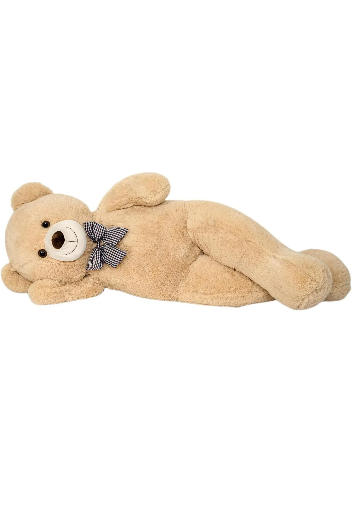 Sevgiliye Özel Hediye - 140 cm Papyonlu Peluş Ayıcık (Bej)
