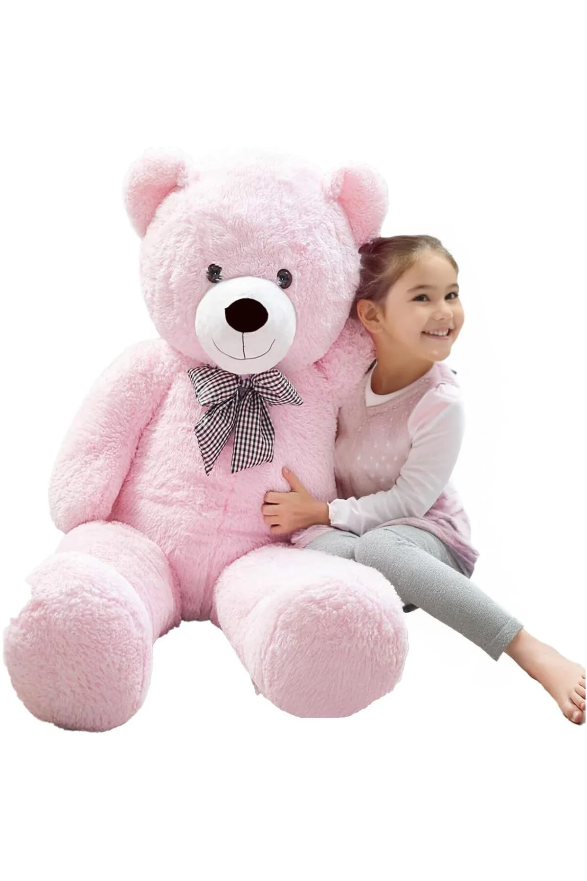 Sevgiliye Özel Hediye - 140 cm Papyonlu Peluş Ayıcık... 140cmAyı (PEMBE)