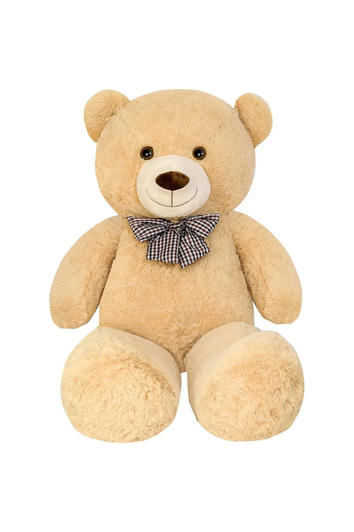 Sevgiliye Özel Hediye - 140 cm Papyonlu Peluş Ayıcık (Bej)