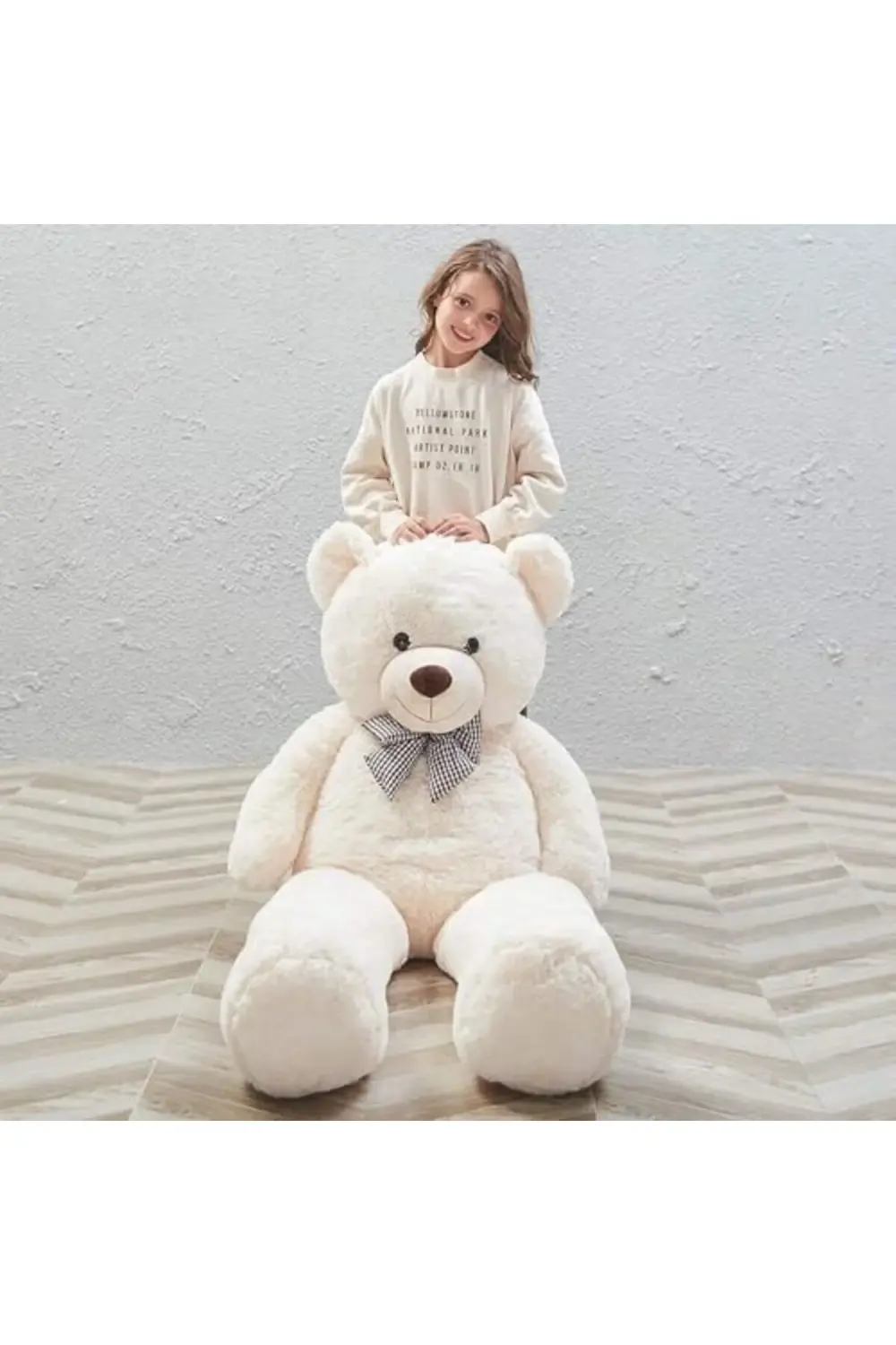Sevgiliye Özel Hediye - 140 cm Papyonlu Peluş Ayıcık... 395519