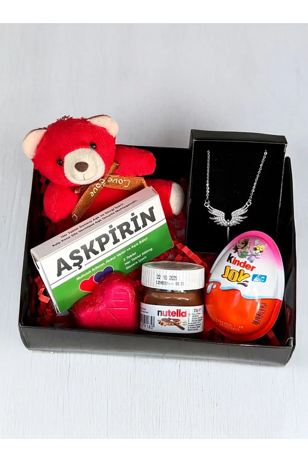 Sevgiliye Romantik Hediye Kırmızı Mini Ayıcık Melek kolye AşkPiri