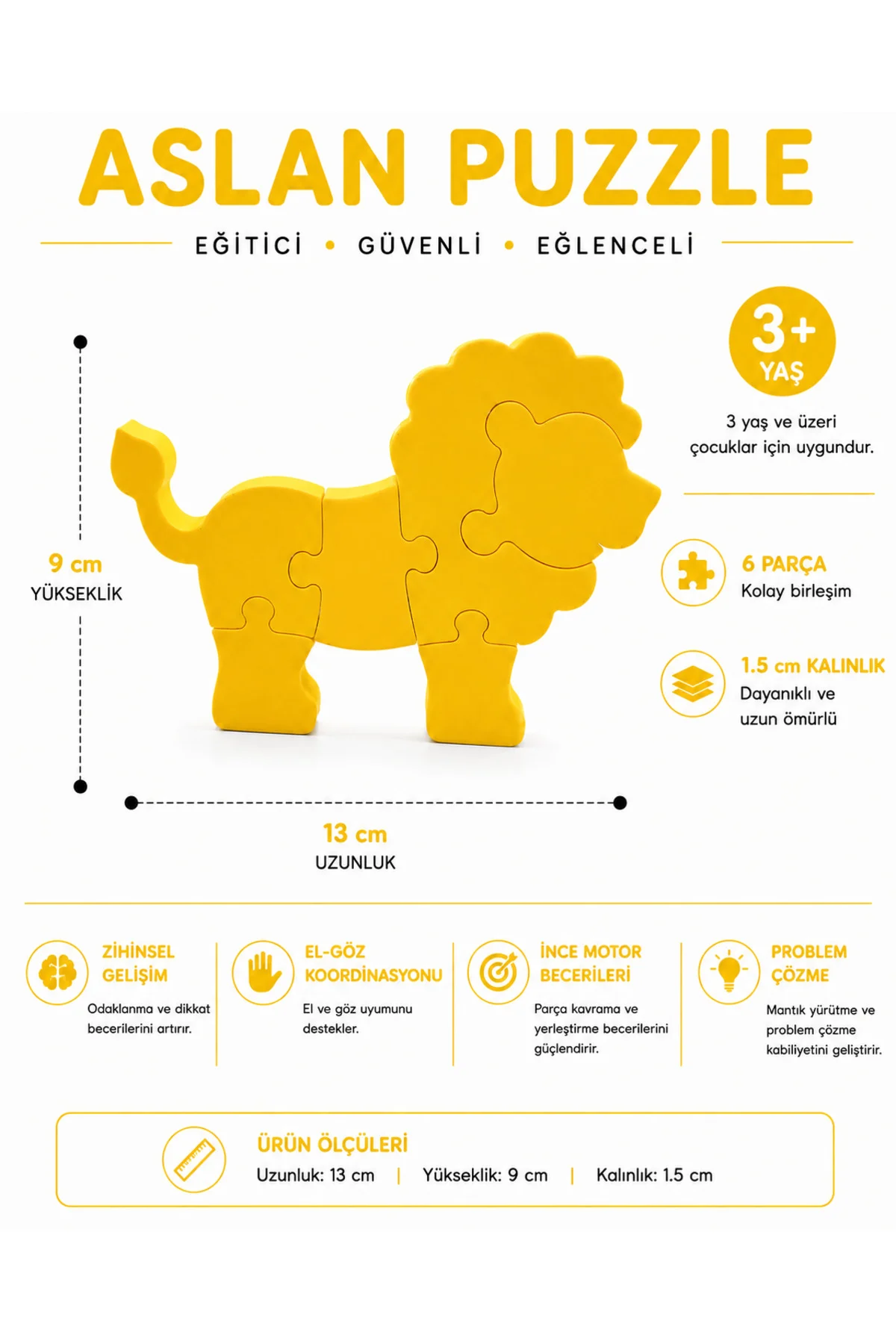 Sevimli Aslan 3D Baskı Puzzle – 6 Parça Eğitici Çocuk Yapbozu (3+ Yaş) Sevimli Aslan 3D Baskı Puzzle – 6 Parça Eğitici Çocuk Yapbozu (3+ Yaş)