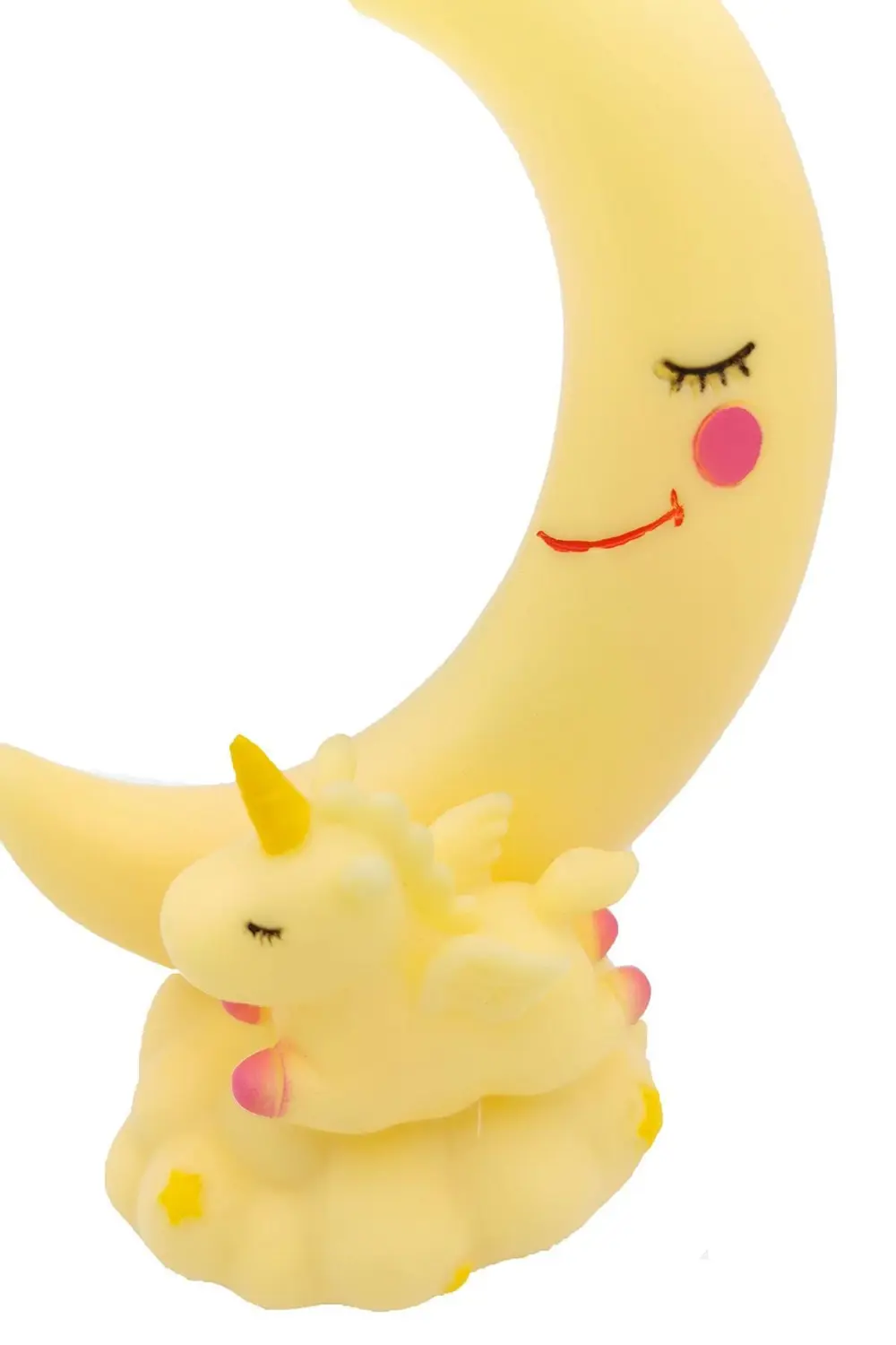 Sevimli Ay Ve Unicorn Dekorlu Renk Değiştiren Gece Lambası Sarı (