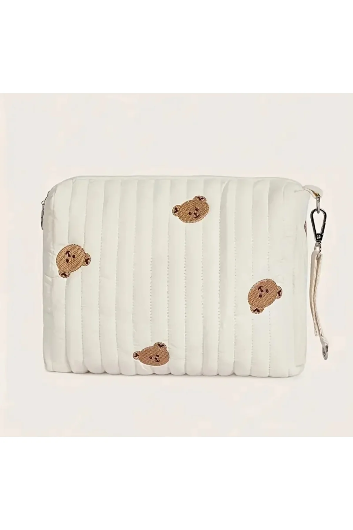 Sevimli Ayı Nakışlı Kore Tarzı Bebek Bezi Çantası,Su Geçirmez Org