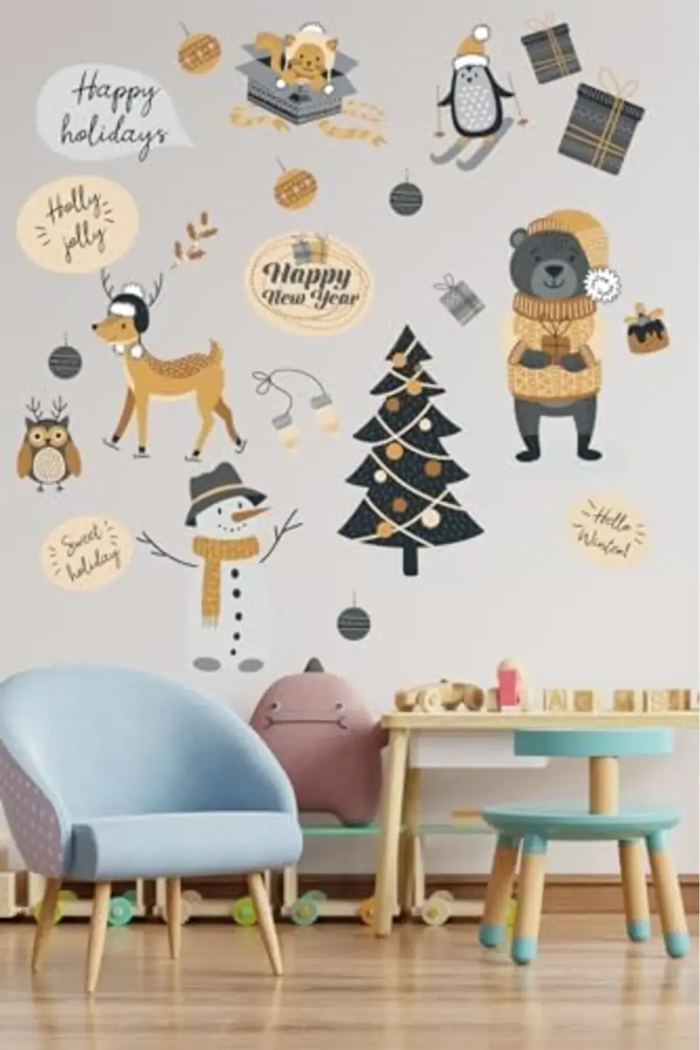 Sevimli Ayıcık ve Arkadaşları Yılbaşı Kutluyor Çocuk Odası 395519