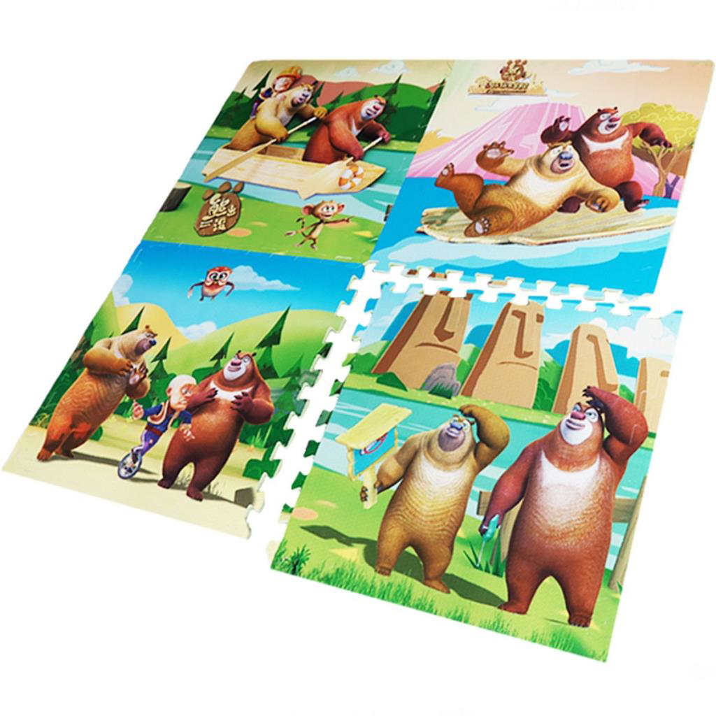 Sevimli Ayıcıklar Eva Puzzle Yer Matı 120x120 Cm Oyun Matı 12 mm 