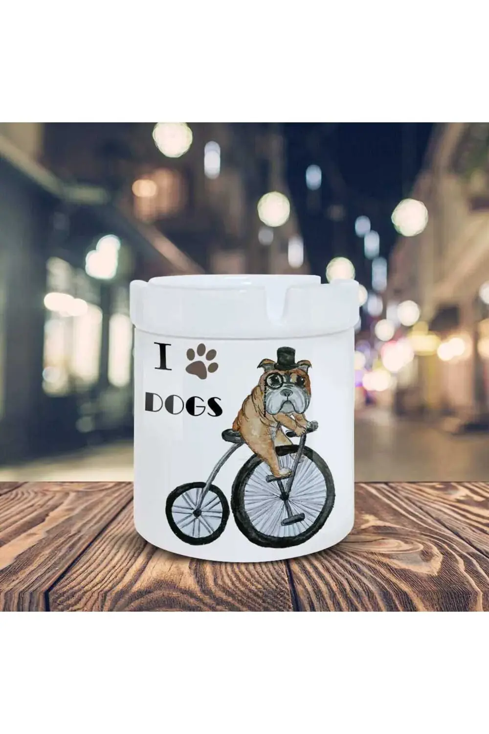 Sevimli Cambaz Köpek Baskılı Küllük Seramik Kül Tablası-5154