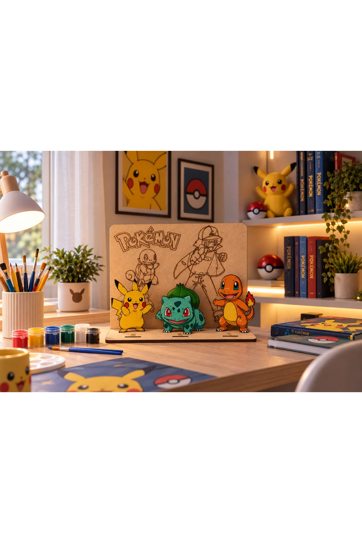 Sevimli Canavarlar 2 Temalı Ahşap Boyama Seti – 3D Geçmeli MDF Dekor, 6 Renk Boya ve Fırça Dahil Sevimli Canavarlar 2 Temalı Ahşap Boyama Seti – 3D Geçmeli MDF Dekor, 6 Renk Boya ve Fırça Dahil