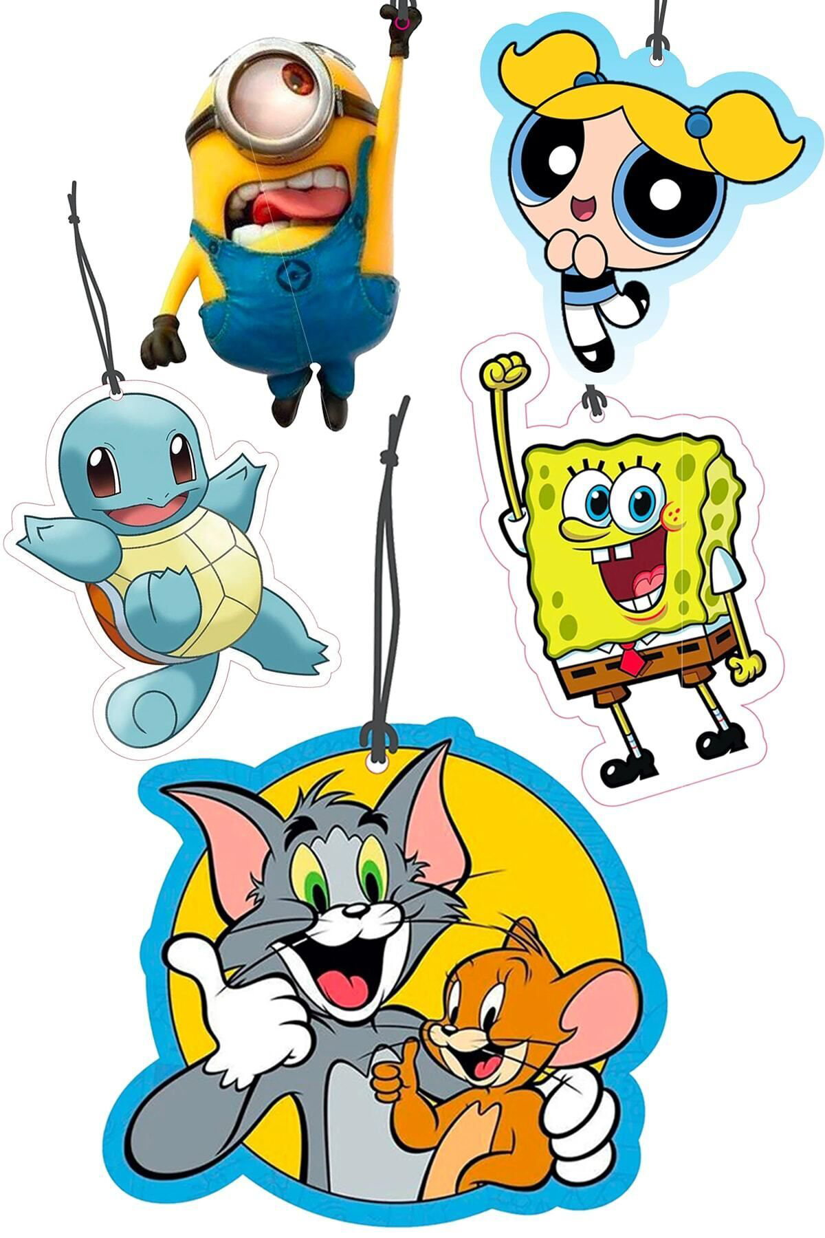 Sevimli Çizgi Film Karakterleri Tasarımlı Dekoratif Oto Kokusu Ve