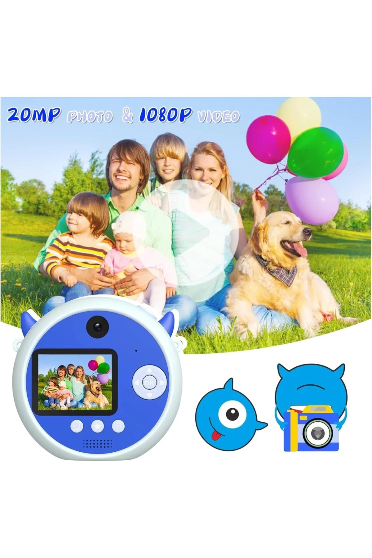 Sevimli Dijital Kamera, 1080P Full HD Görüntü Kalitesi, 20 MP Fot