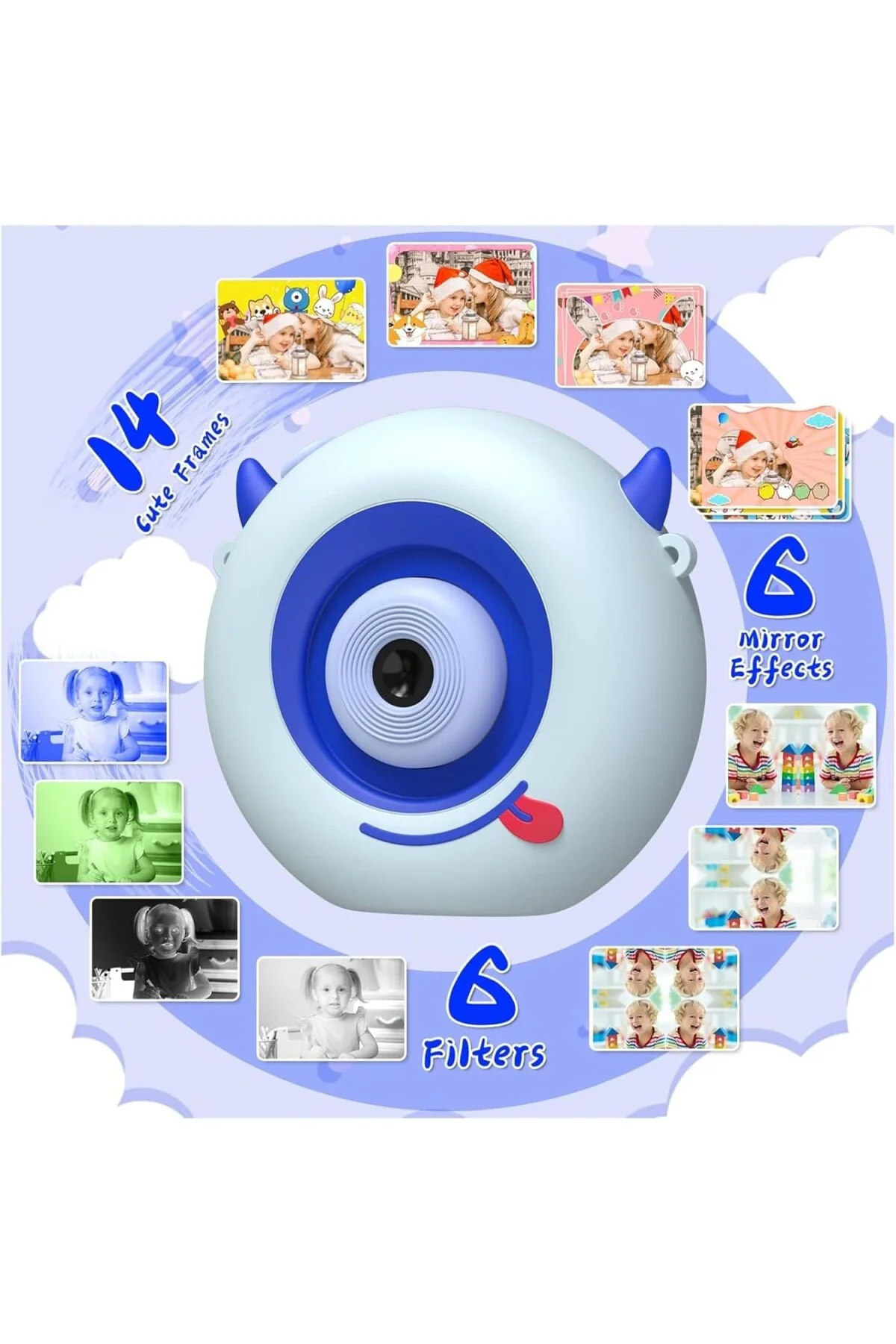 Sevimli Dijital Kamera, 1080P Full HD Görüntü Kalitesi, 20 MP Fot