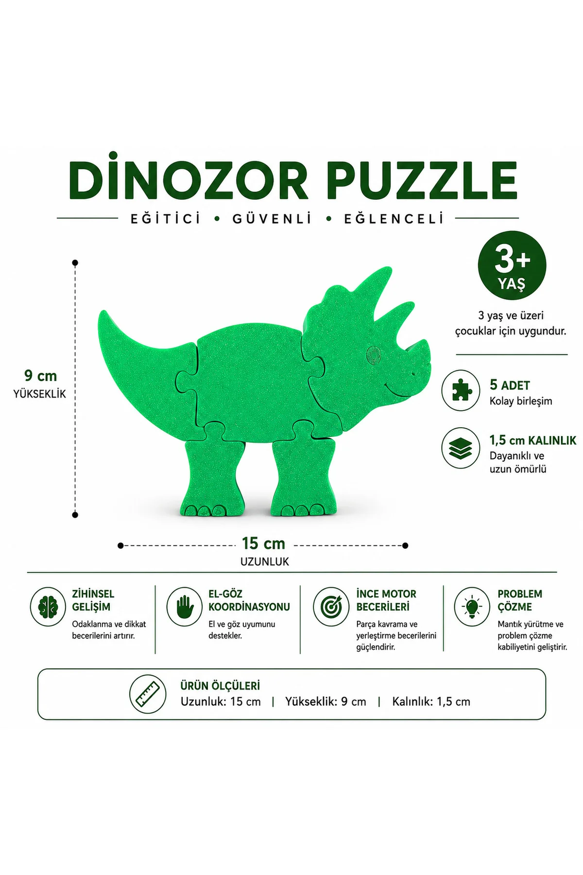 Sevimli Dinozor 3D Baskı Puzzle – 5 Parça Eğitici Çocuk Yapbozu (3+ Yaş) Sevimli Dinozor 3D Baskı Puzzle – 5 Parça Eğitici Çocuk Yapbozu (3+ Yaş)