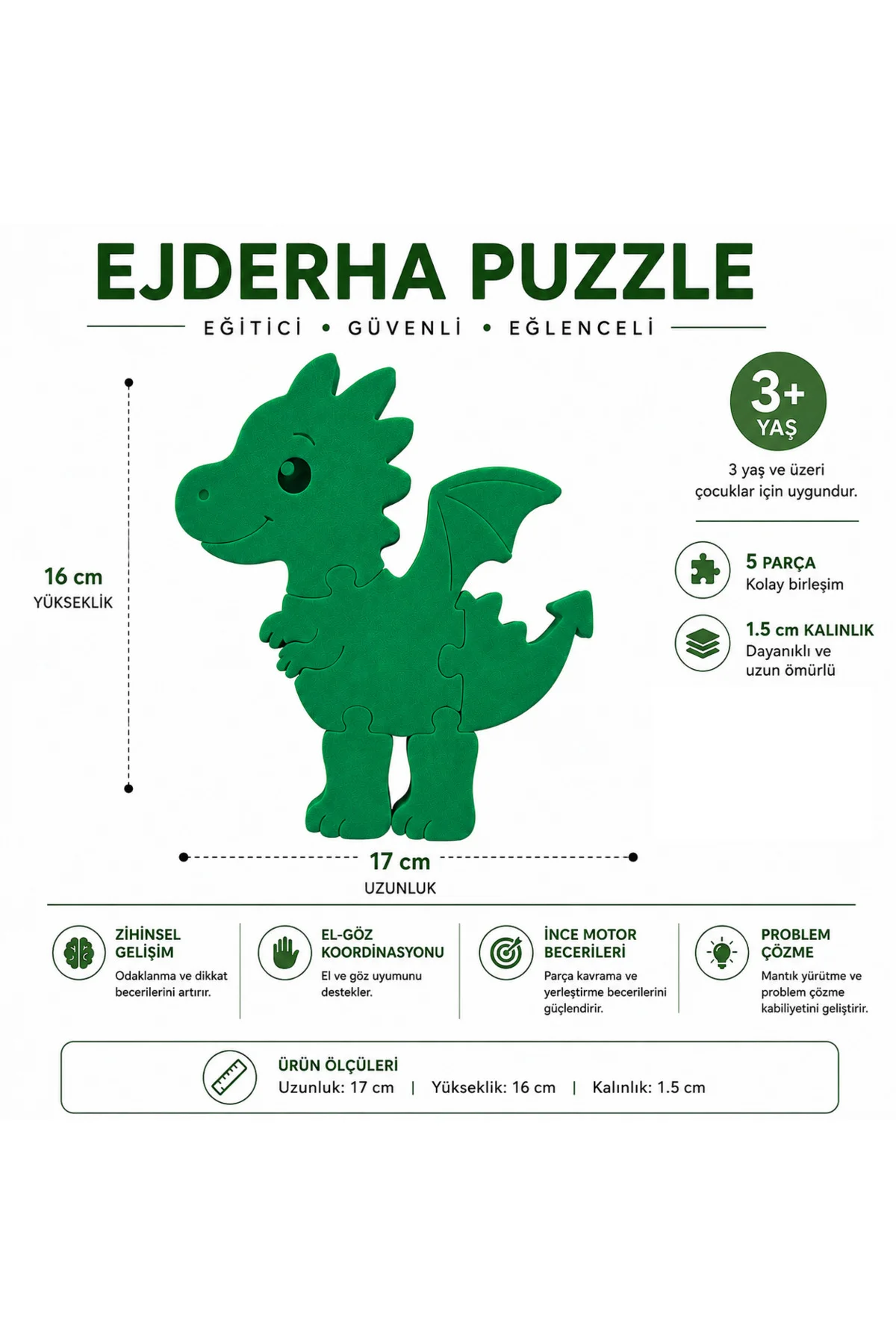 Sevimli Ejderha 3D Puzzle – 5 Parça Eğitici Çocuk Yapbozu (3+ Yaş) Sevimli Ejderha 3D Puzzle – 5 Parça Eğitici Çocuk Yapbozu (3+ Yaş)