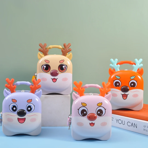 Runaway Sevimli Geyik Kumbara Kilitli Anahtarlı,Hediyelik Para Biriktirme