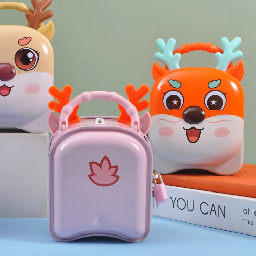 Runaway Sevimli Geyik Kumbara Kilitli Anahtarlı,Hediyelik Para Biriktirme