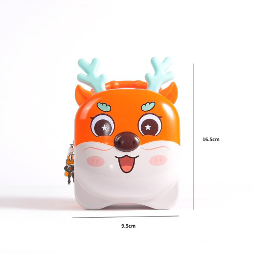 Runaway Sevimli Geyik Kumbara Kilitli Anahtarlı,Hediyelik Para Biriktirme