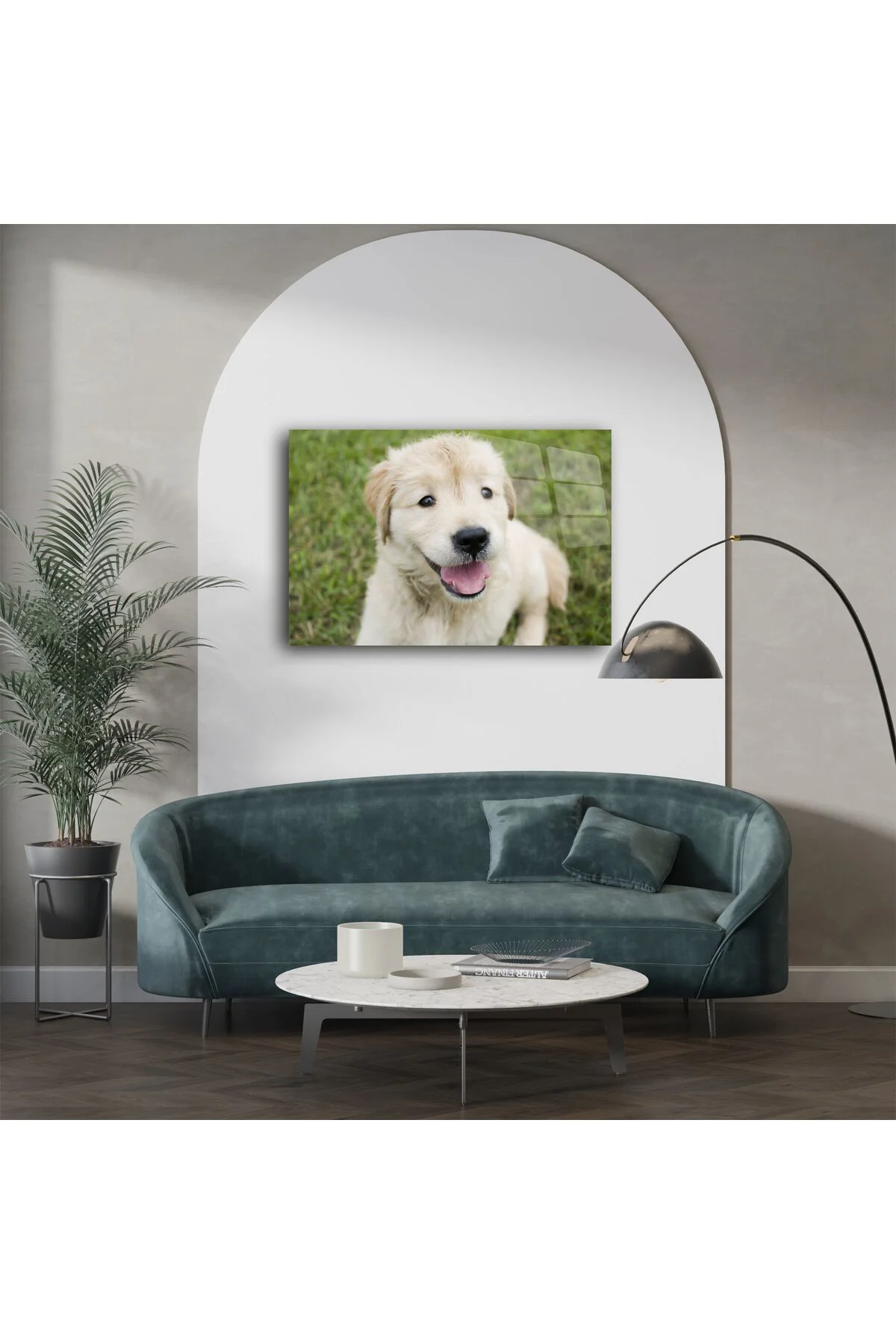 Sevimli Golden Retriever Yavru Köpek Kanvas Tablo