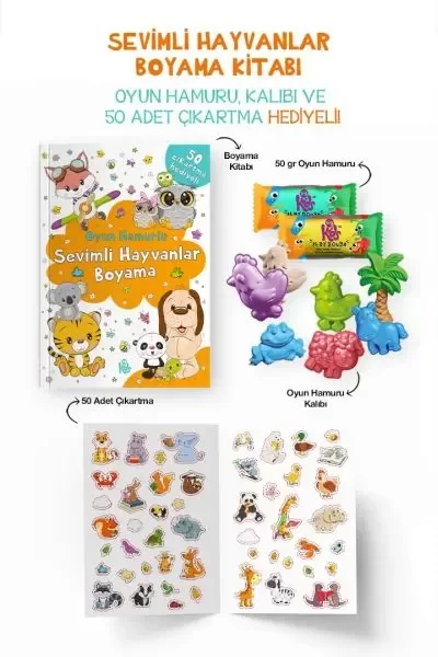 Sevimli Hayvanlar Boyama Kitabı - Oyun Hamurlu - 3 Yaş + Fiyatı, Yorumları ve Özellikleri