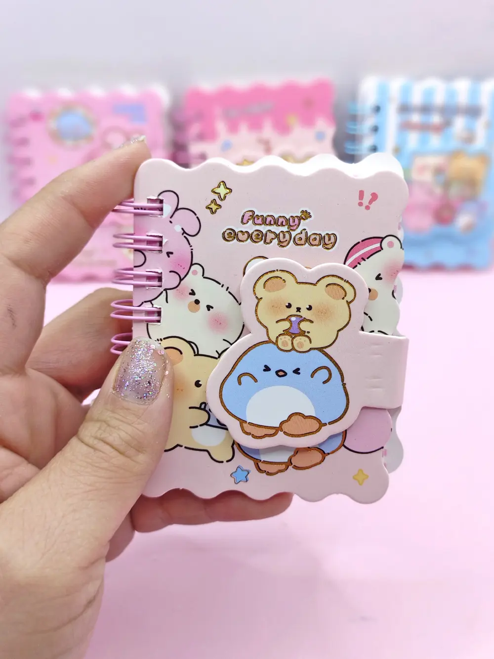 Sevimli Hayvanlar Cırtlı Cep Boy Mini Not Defteri (7x8 cm) - Funn