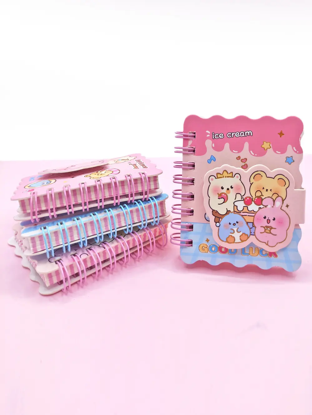 Sevimli Hayvanlar Cırtlı Cep Boy Mini Not Defteri (7x8 cm) - Past