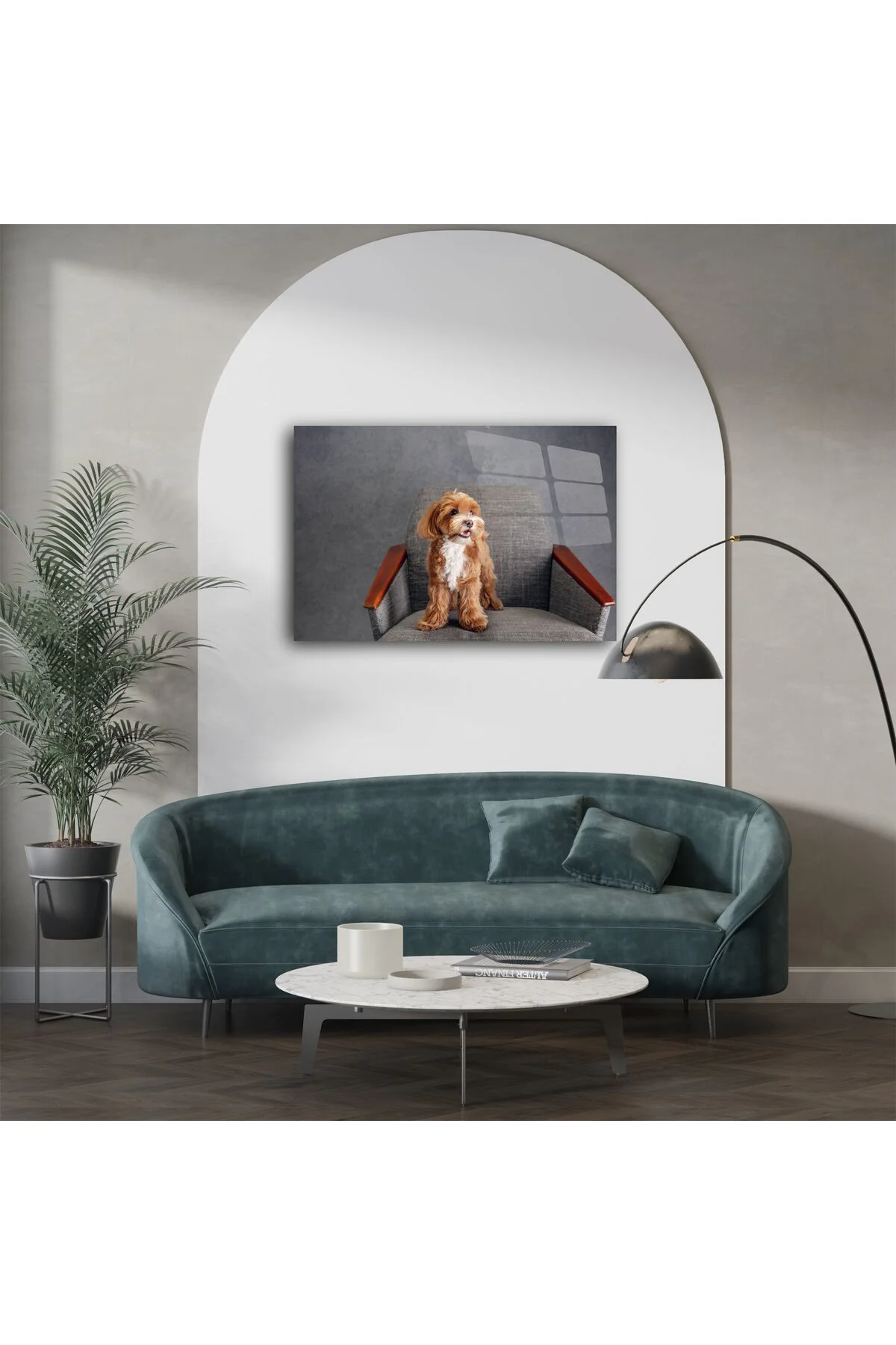 Sevimli Kahverengi Beyaz Küçük Irk Köpek Kanvas Tablo Sevimli Kahverengi Beyaz Küçük Irk Köpek Kanvas Tablo