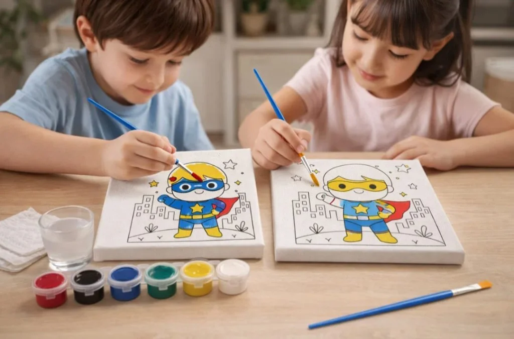 Sevimli Kalp Baskılı Tuval Boyama Aktivite Seti 19x19 Cm (Tuval,  Fiyatı, Yorumları ve Özellikleri