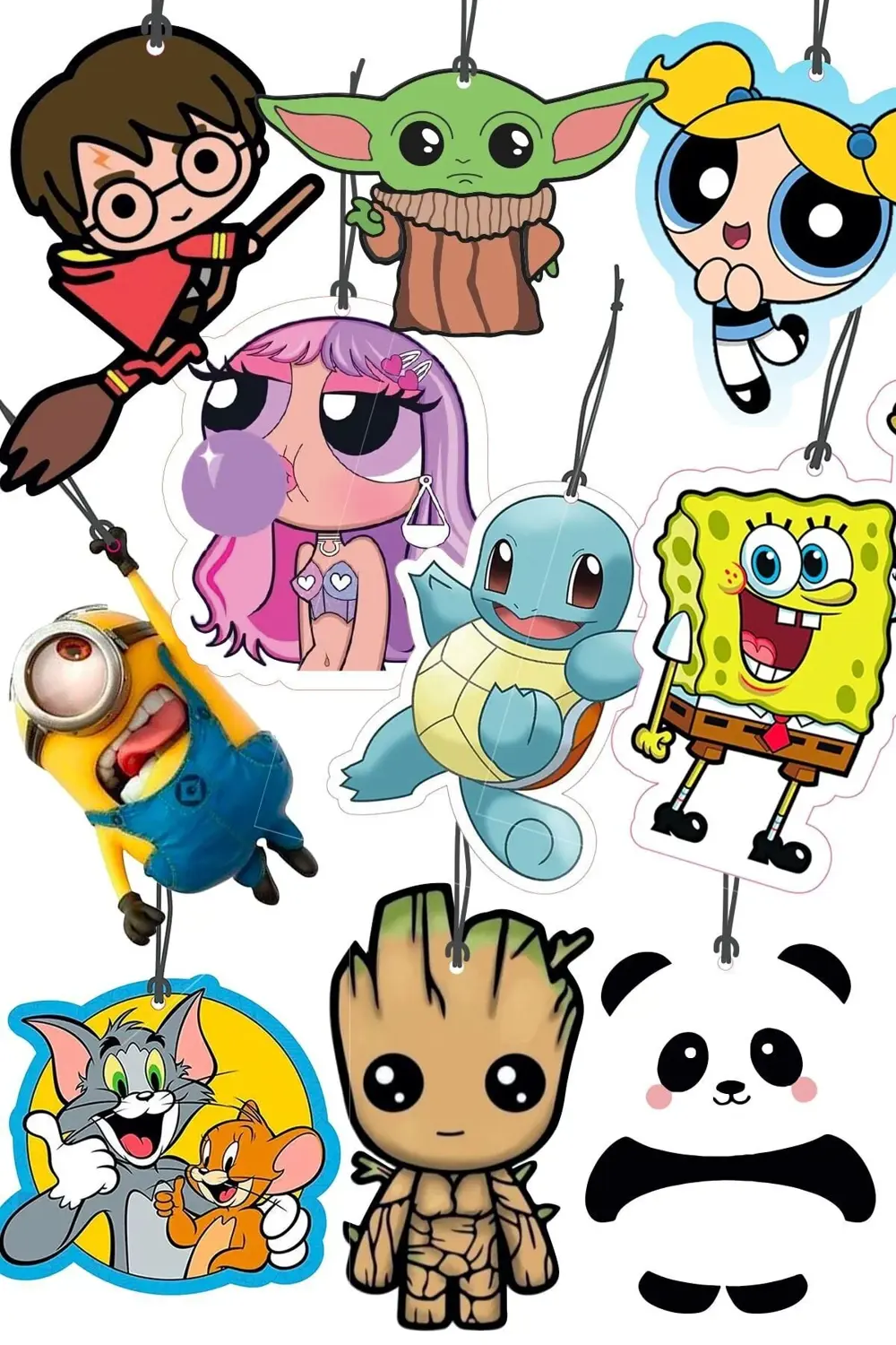 Sevimli Karakterler 10'lu Seri Tasarımlı Dekoratif Oto Kokusu Ve