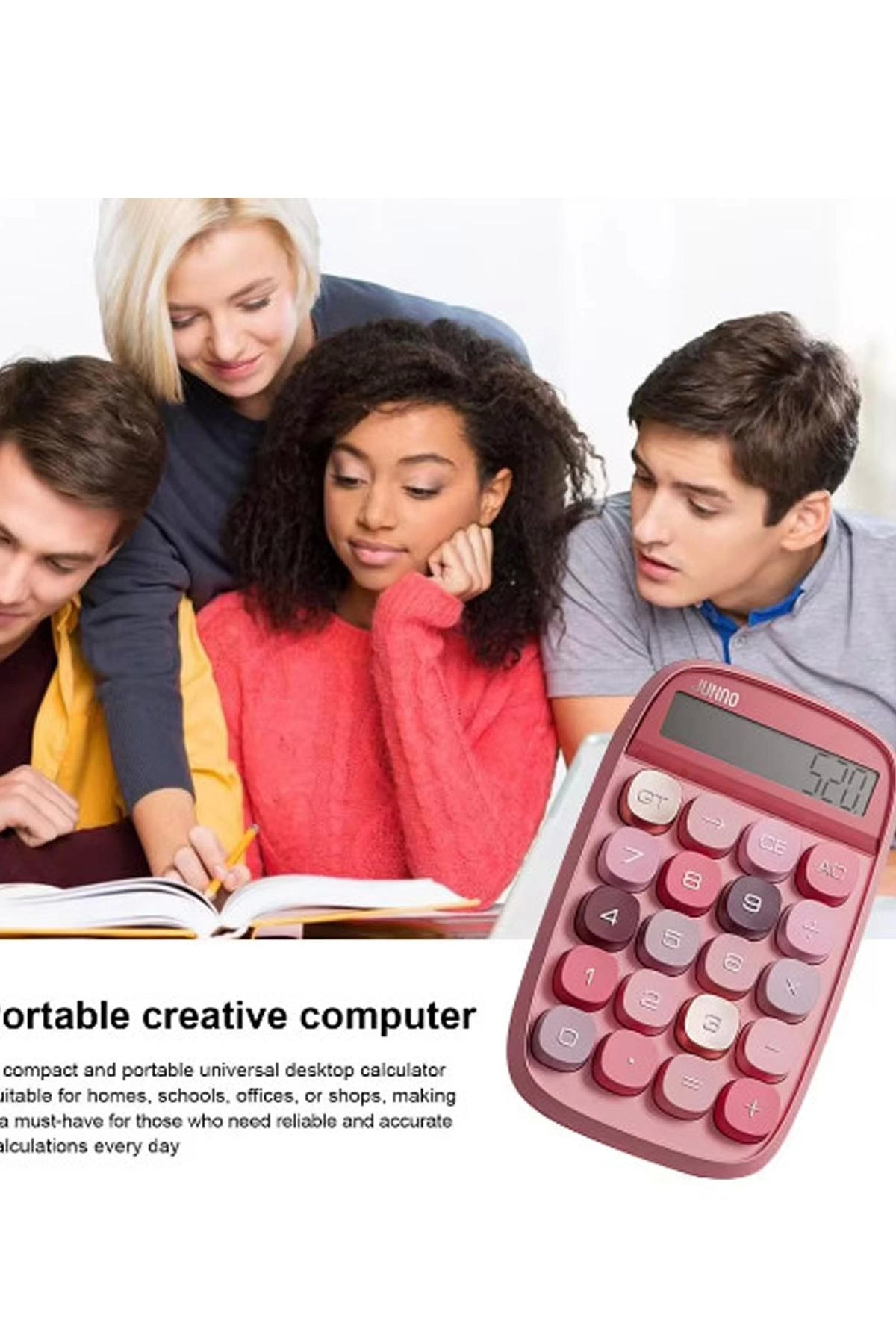 Just Cheap Store Sevimli Kare Tuşlu 10 Haneli Ldc Ekran Hesap Makinasi Kahverengi