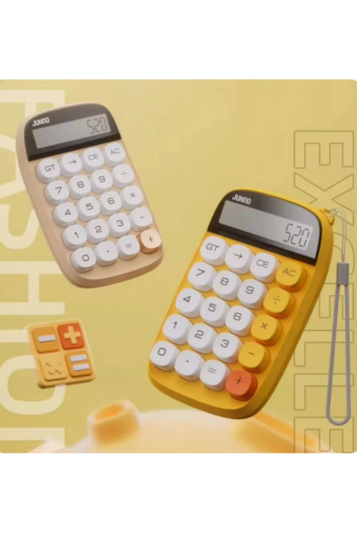 Just Cheap Store Sevimli Kare Tuşlu 10 Haneli Ldc Ekran Hesap Makinasi Kahverengi